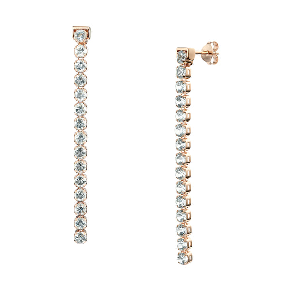 Tamsui Blue Topaz Earrings, 18 ct Rose Gold Vermeil - Tsai x Tsai | Luxury Gemstone Jewellery Gift